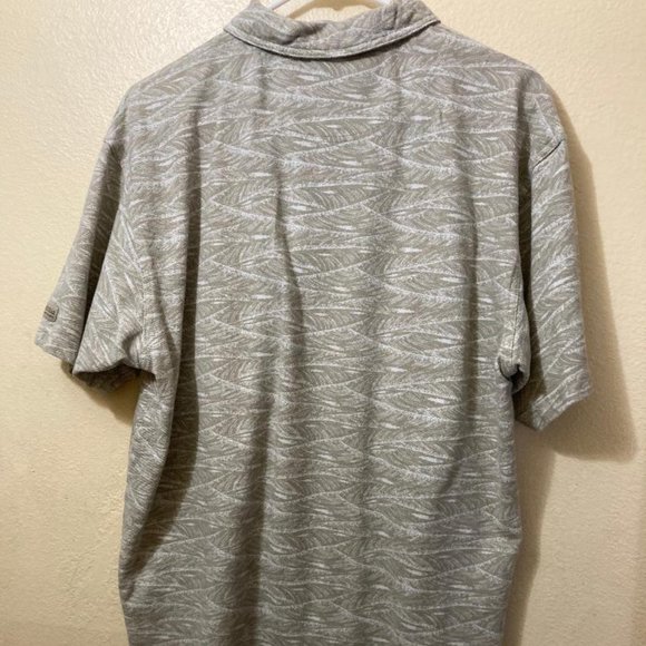Vintage Columbia Mens Abstract Leaf All Over Print Pattern Polo Shirt Size Large - Picture 2 of 6
